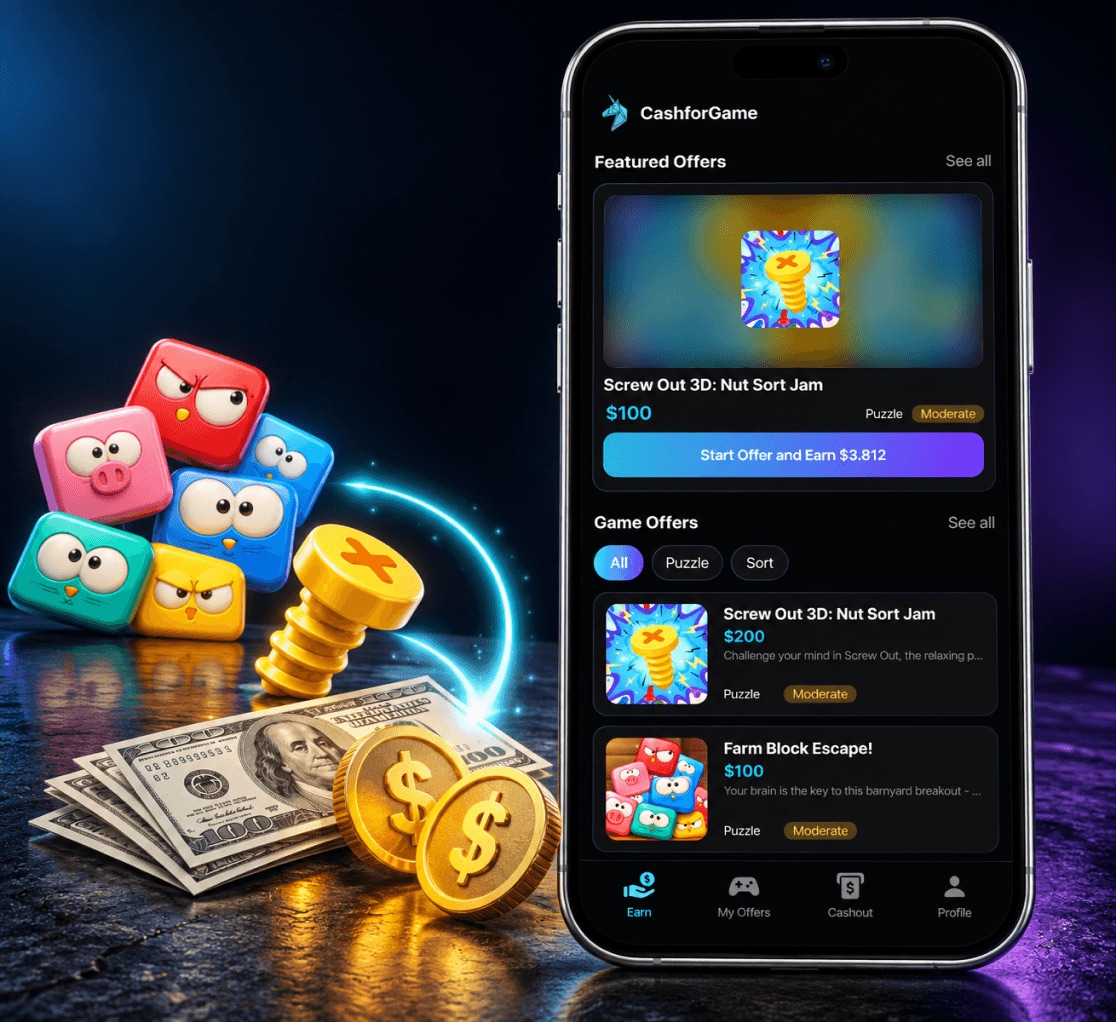 CashforGame: Earn Rewards app preview