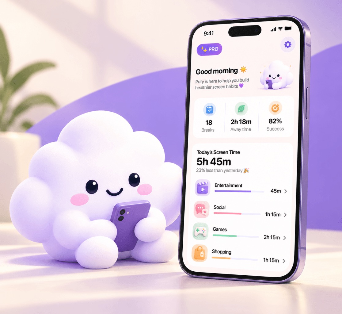 Pufy: Screen Time Control app preview